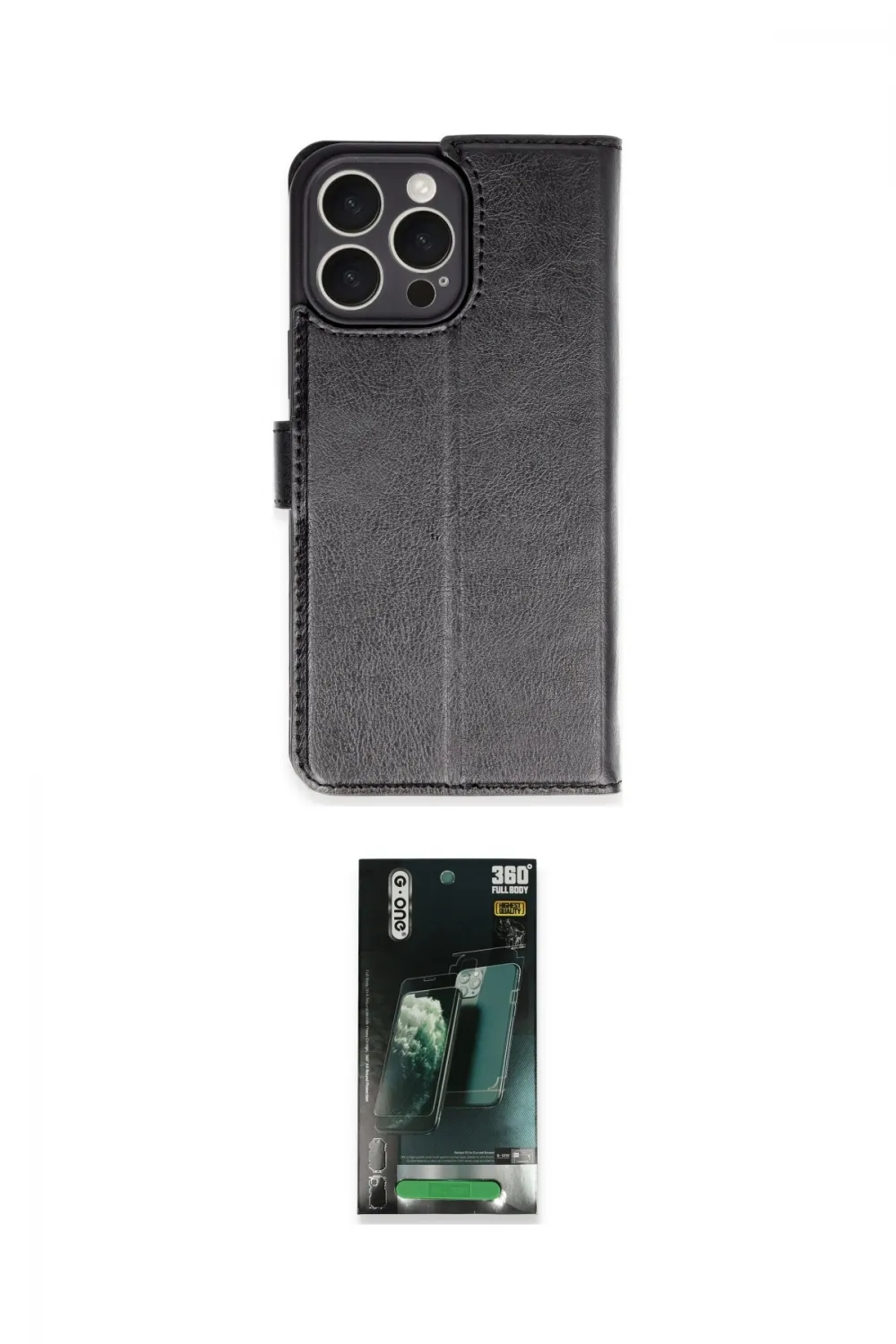 ieg™ iPhone 16 Pro Max Kılıf Siluet Işık Serisi - Siyah 360 Mat Full Body Arka Koruyucu