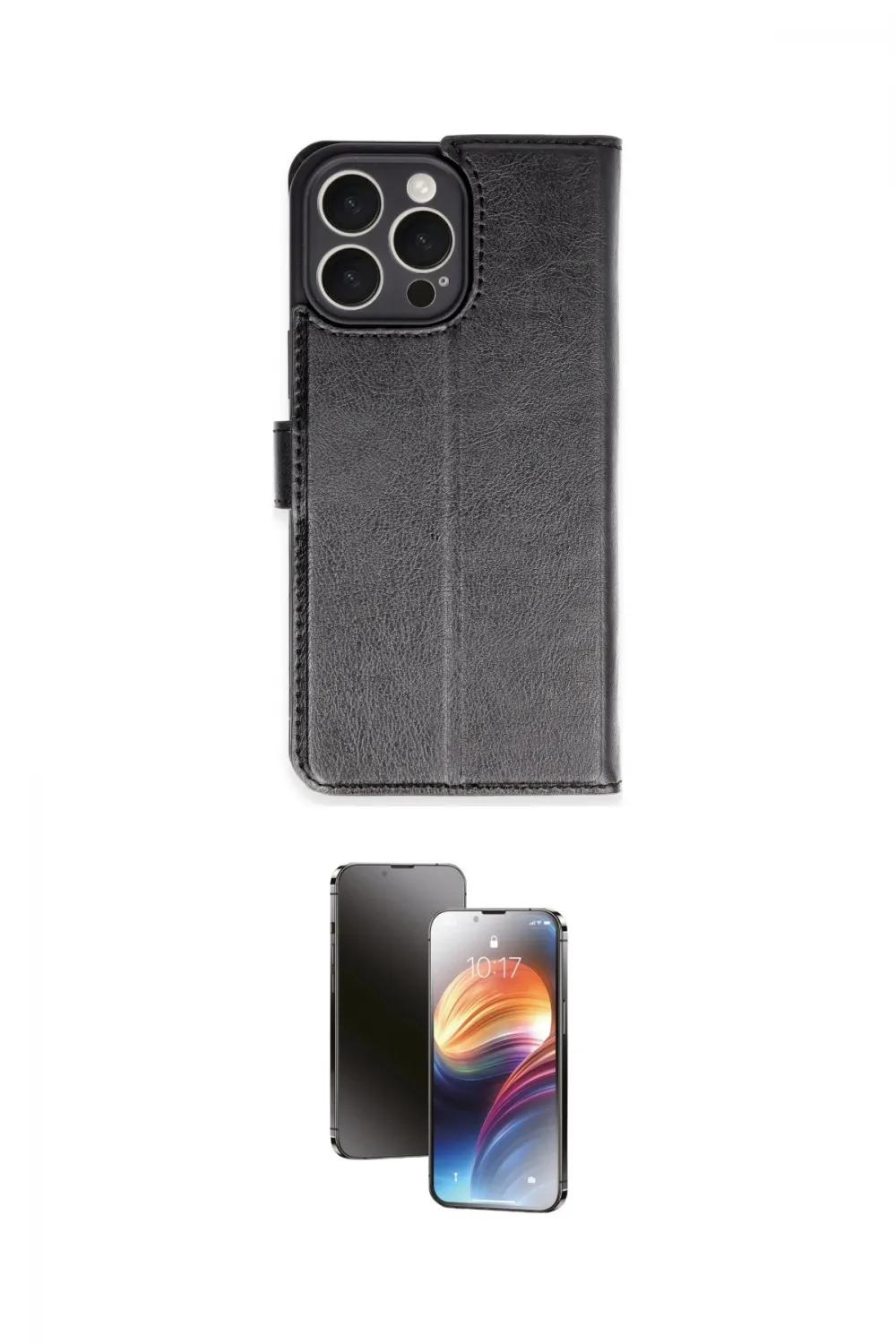 ieg™ iPhone 16 Pro Max Kılıf Siluet Işık Serisi - Siyah 3D Antistatik Mat Seramik Nano Ekran Koruyucu