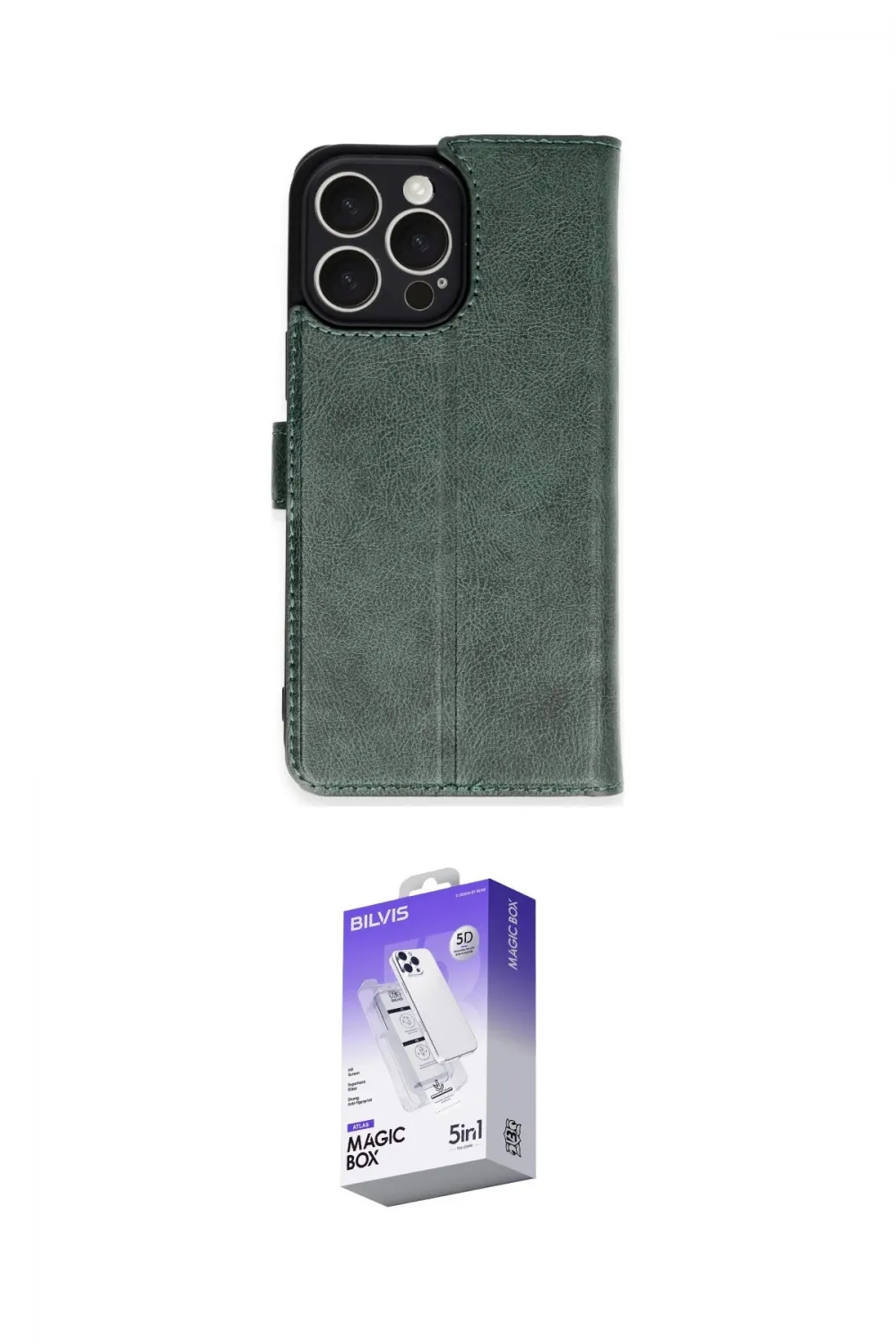 ieg™ iPhone 16 Pro Max Kılıf Siluet Işık Serisi - Siyah Bilvis 5in1 3D Magic Cam Ekran Koruyucu