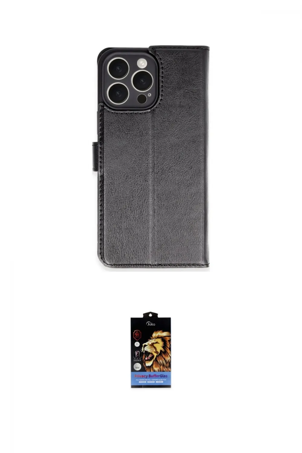 ieg™ iPhone 16 Pro Max Kılıf Siluet Işık Serisi - Siyah Buffer Hayalet Cam Ekran Koruyucu