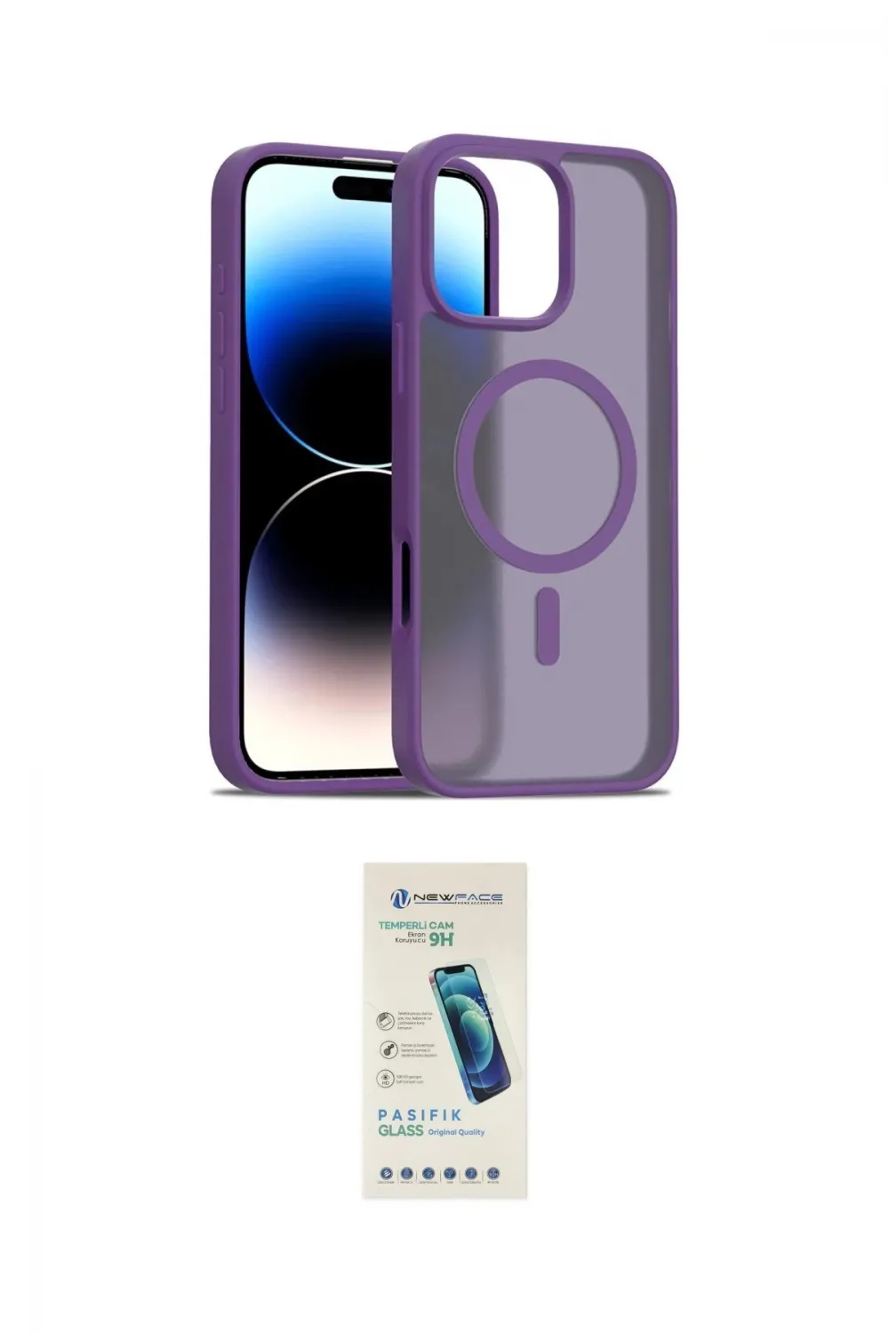 ieg™ iPhone 16 Pro Max Kılıf Siluet Minimal Prime - Şeffaf Pasifik Cam Ekran Koruyucu