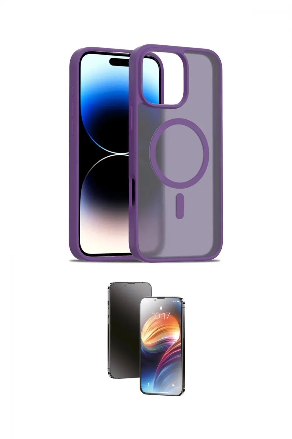 ieg™ iPhone 16 Pro Max Kılıf Siluet Minimal Prime - Siyah 3D Antistatik Mat Seramik Nano Ekran Koruyucu