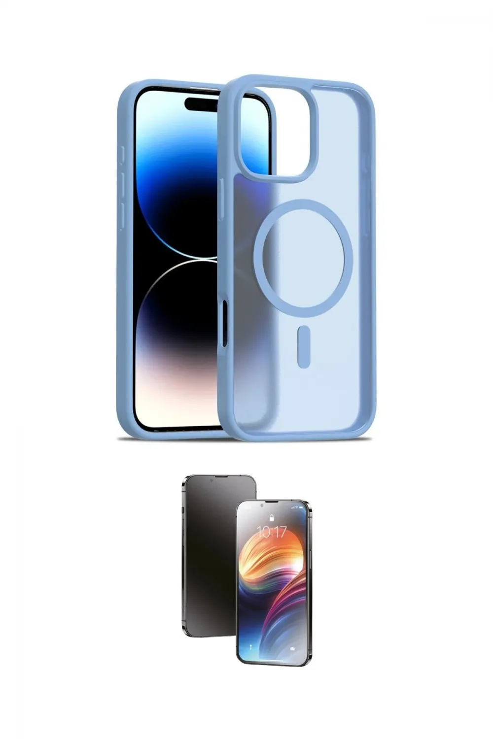ieg™ iPhone 16 Pro Max Kılıf Siluet Minimal Prime - Siyah 3D Antistatik Mat Seramik Nano Ekran Koruyucu
