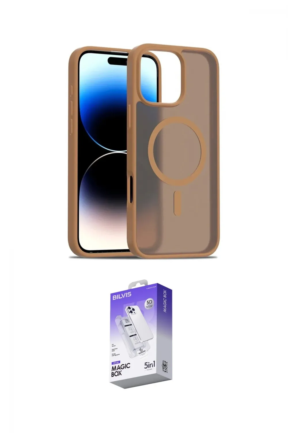 ieg™ iPhone 16 Pro Max Kılıf Siluet Minimal Prime - Siyah Bilvis 5in1 3D Magic Cam Ekran Koruyucu