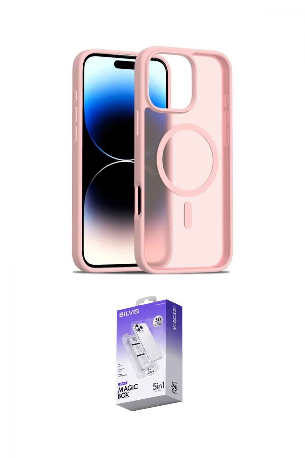 ieg™ iPhone 16 Pro Max Kılıf Siluet Minimal Prime - Siyah Bilvis 5in1 3D Magic Cam Ekran Koruyucu