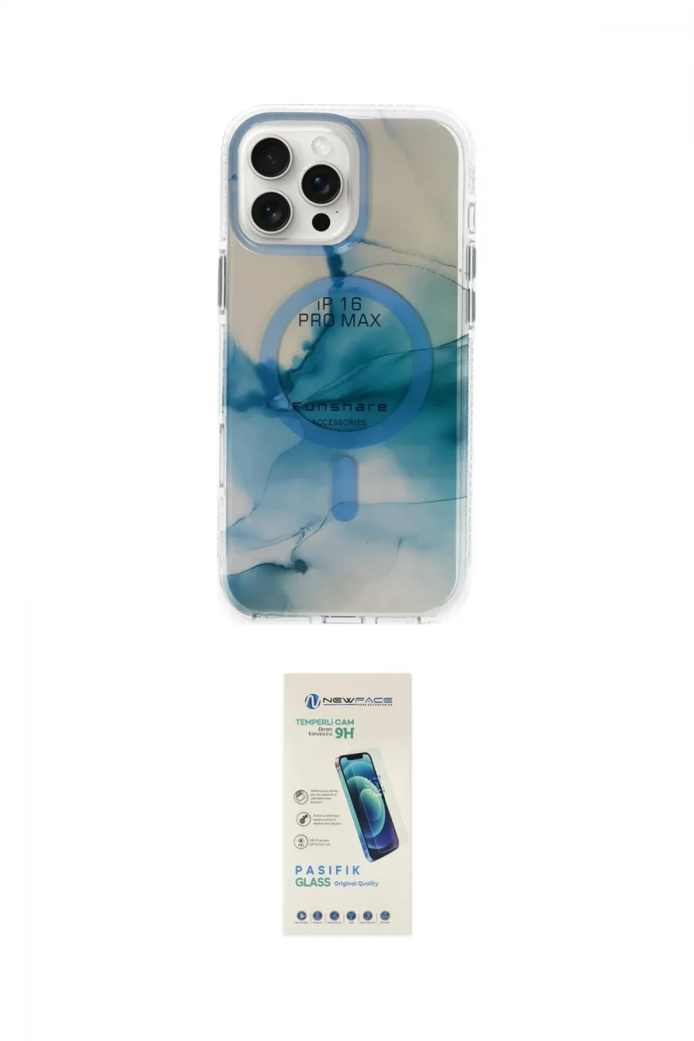 ieg™ iPhone 16 Pro Max Kılıf Ufuk Doku Prime - Şeffaf Pasifik Cam Ekran Koruyucu
