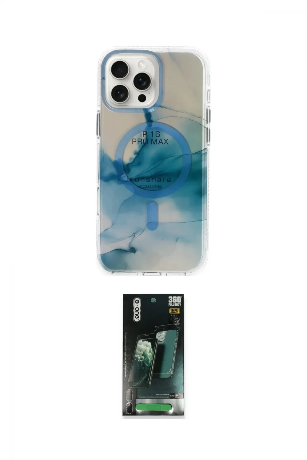ieg™ iPhone 16 Pro Max Kılıf Ufuk Doku Prime - Siyah 360 Mat Full Body Arka Koruyucu