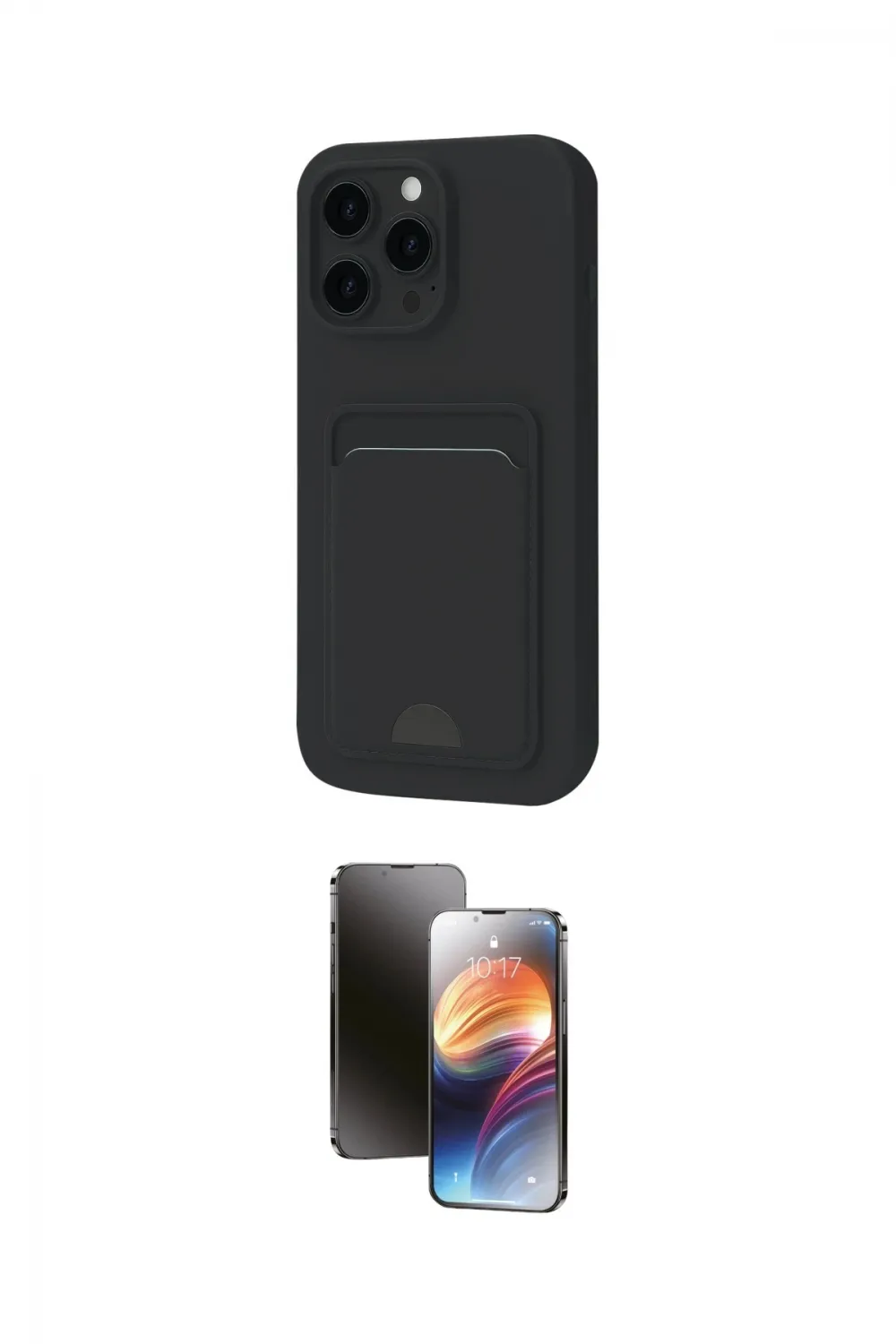ieg™ iPhone 16 Pro Max Kılıf Vadi Çizgi Prime - Siyah 3D Antistatik Mat Seramik Nano Ekran Koruyucu