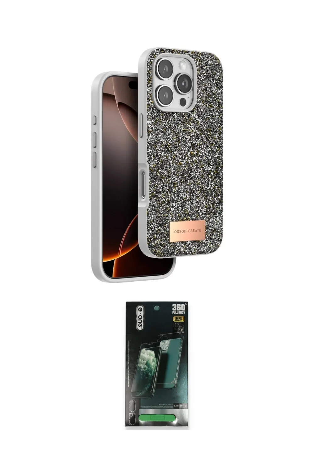 ieg™ iPhone 16 Pro Max Kılıf Vadi Klasik Serisi - Siyah 360 Mat Full Body Arka Koruyucu