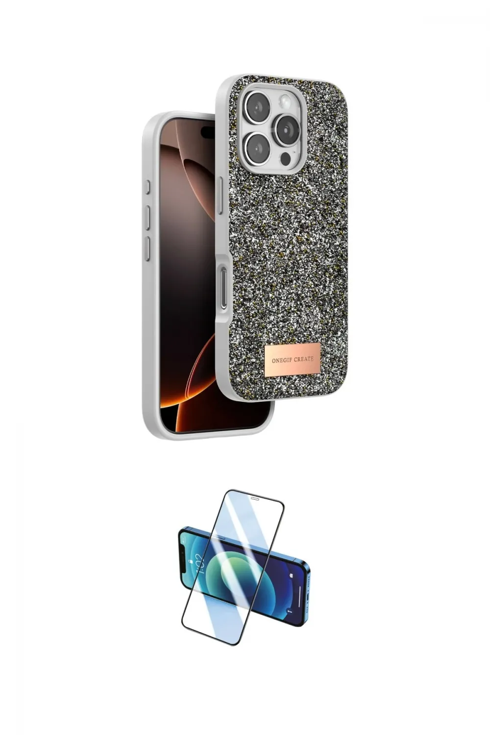 ieg™ iPhone 16 Pro Max Kılıf Vadi Klasik Serisi - Siyah 3D Antistatik Cam Ekran Koruyucu