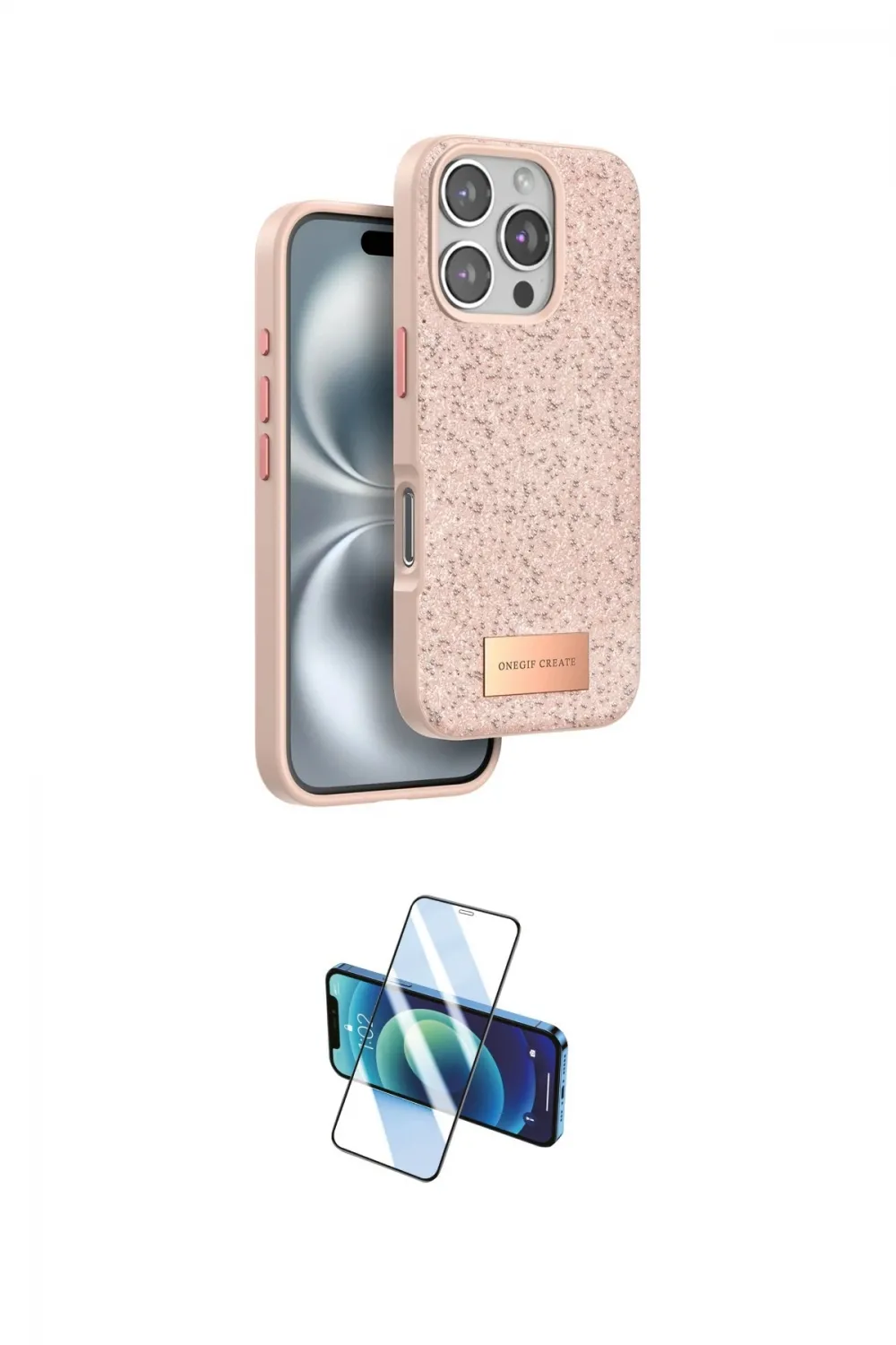 ieg™ iPhone 16 Pro Max Kılıf Vadi Klasik Serisi - Siyah 3D Antistatik Cam Ekran Koruyucu