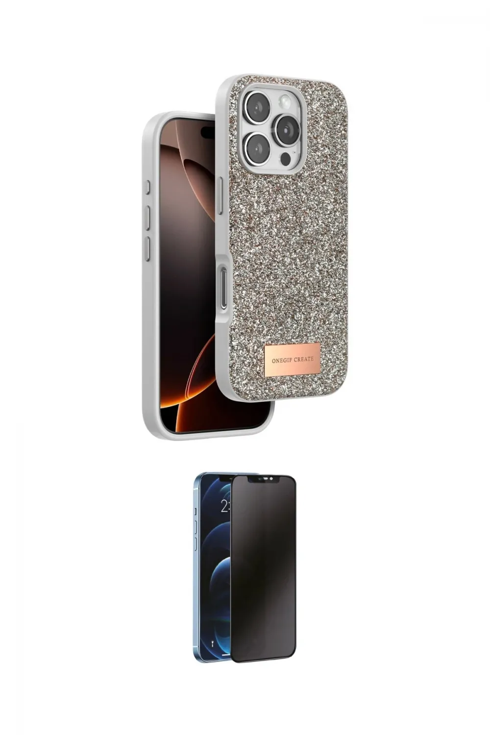ieg™ iPhone 16 Pro Max Kılıf Vadi Klasik Serisi - Siyah 3D Antistatik Hayalet Cam Ekran Koruyucu