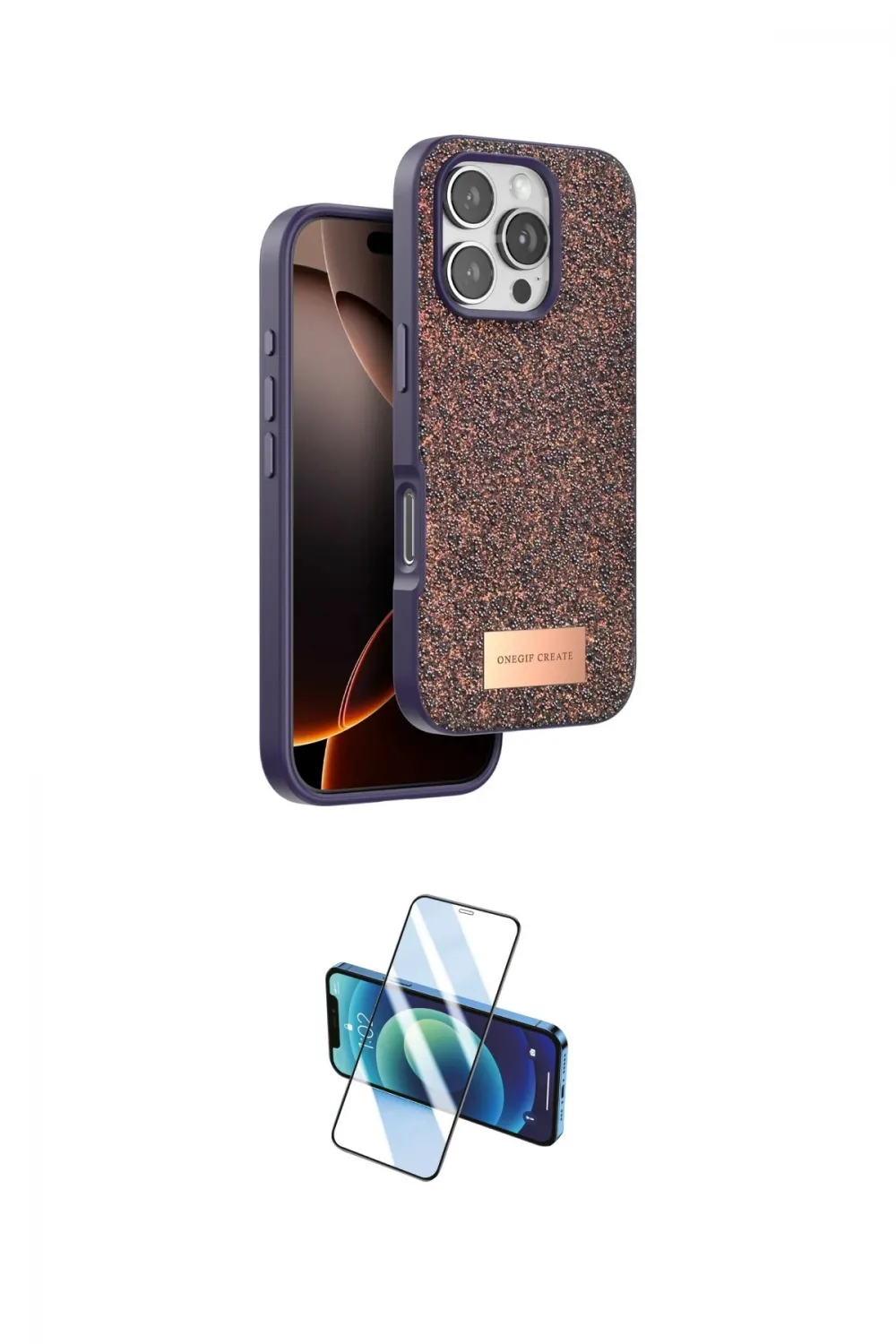 ieg™ iPhone 16 Pro Max Kılıf Vadi Klasik Serisi - Siyah 3D Antistatik Seramik Nano Ekran Koruyucu