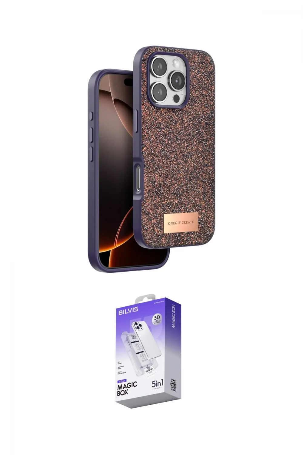 ieg™ iPhone 16 Pro Max Kılıf Vadi Klasik Serisi - Siyah Bilvis 5in1 3D Magic Cam Ekran Koruyucu