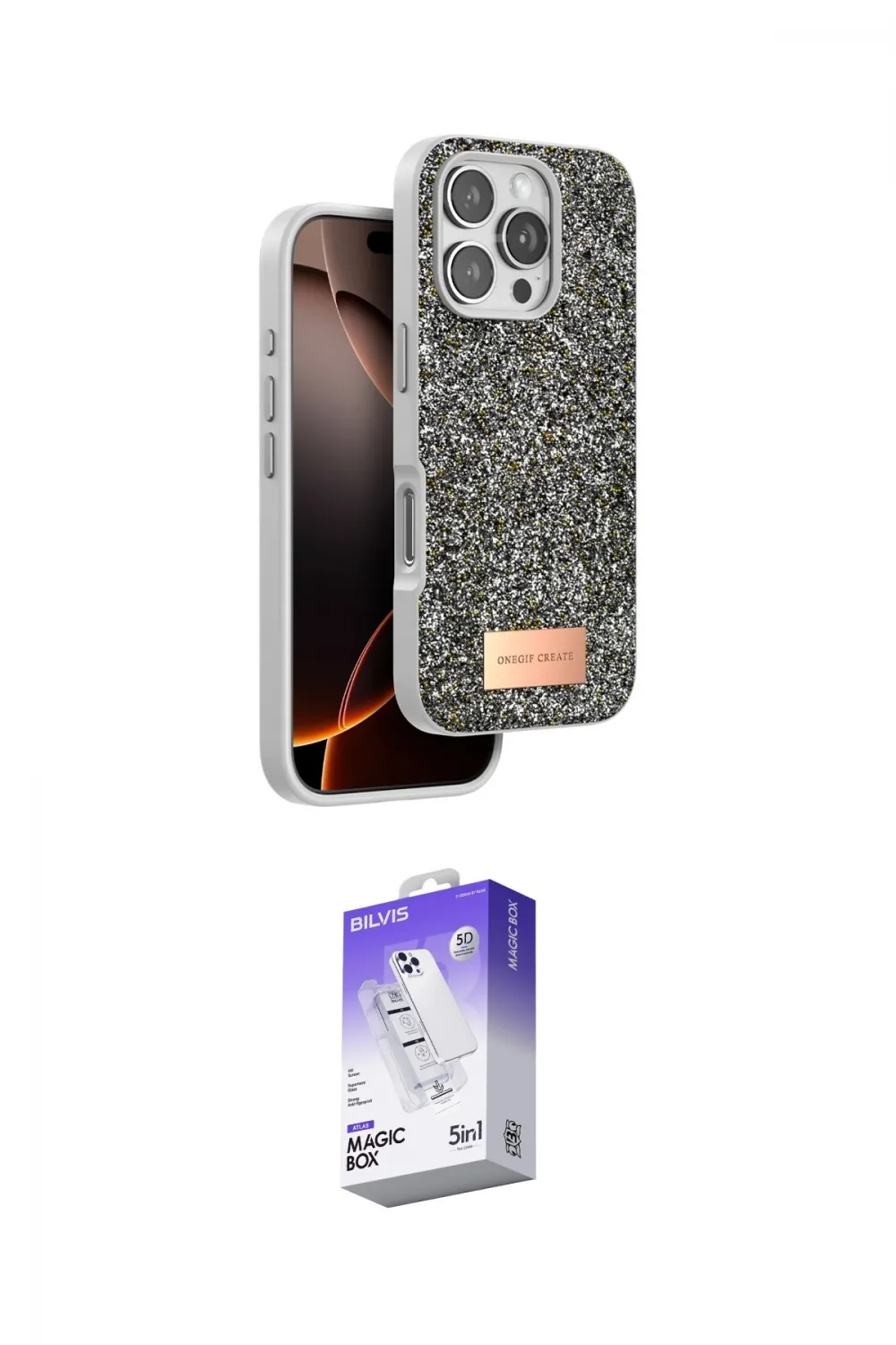 ieg™ iPhone 16 Pro Max Kılıf Vadi Klasik Serisi - Siyah Bilvis 5in1 3D Magic Cam Ekran Koruyucu
