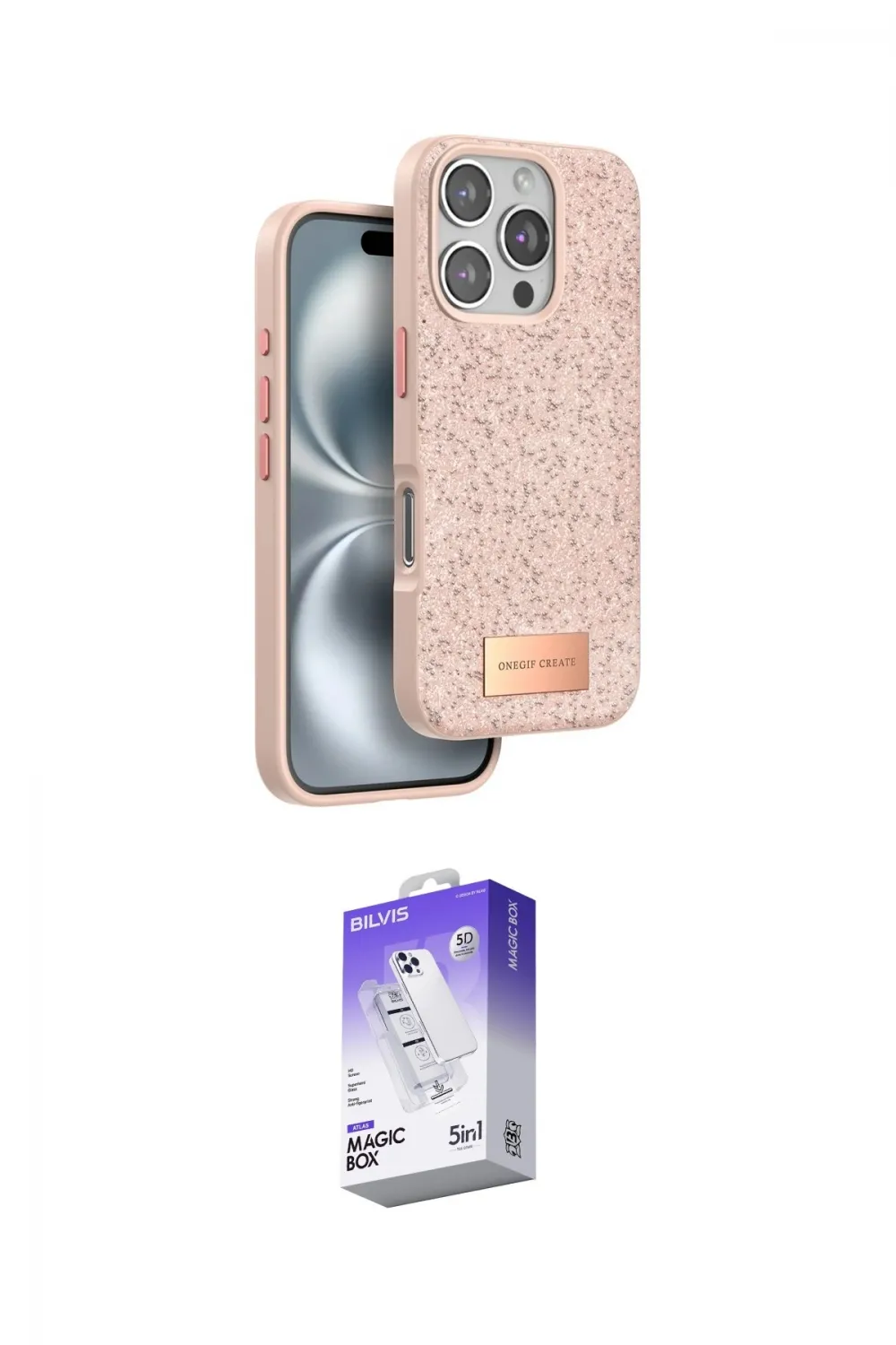 ieg™ iPhone 16 Pro Max Kılıf Vadi Klasik Serisi - Siyah Bilvis 5in1 3D Magic Cam Ekran Koruyucu