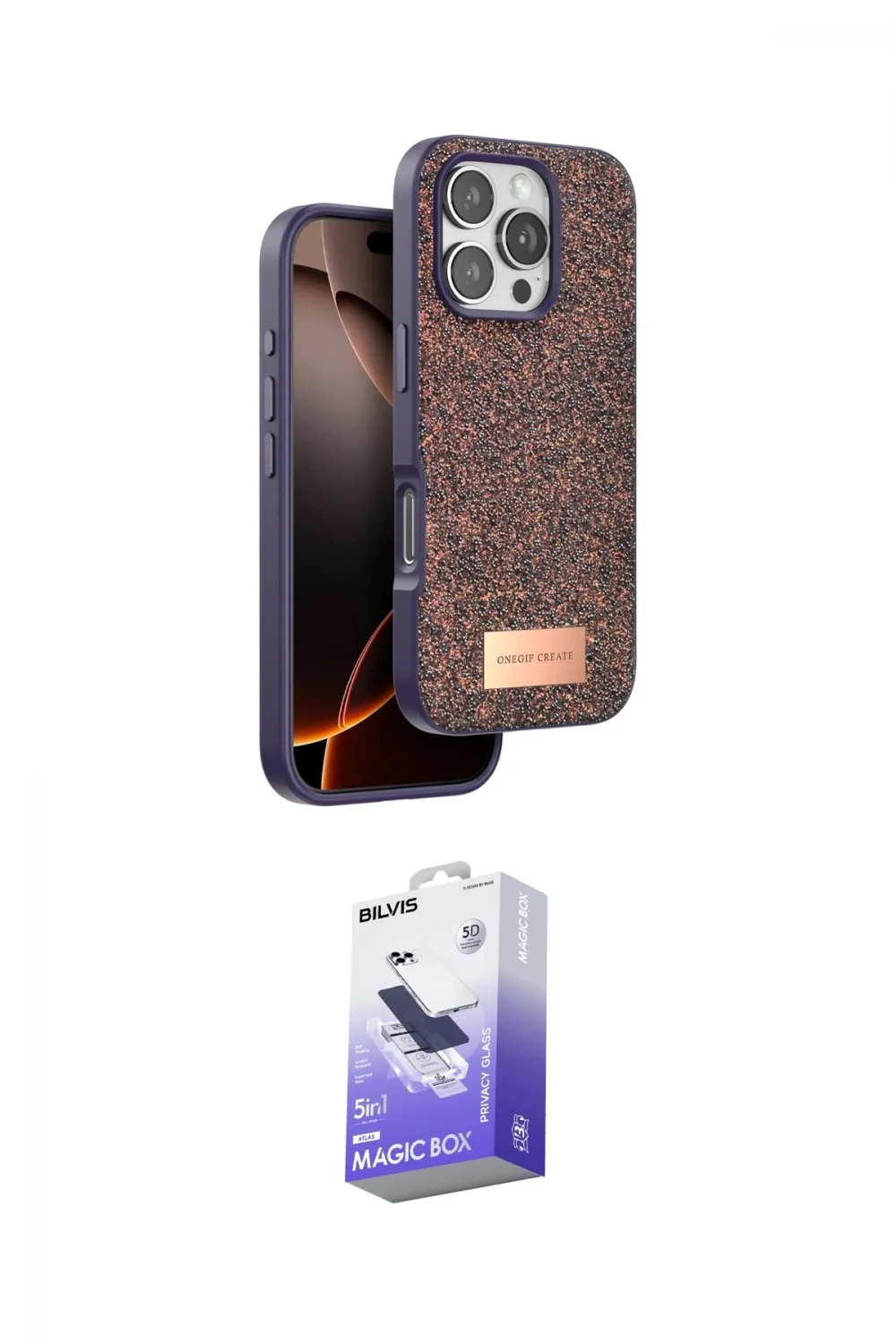 ieg™ iPhone 16 Pro Max Kılıf Vadi Klasik Serisi - Siyah Bilvis 5in1 5D Magic Hayalet Cam Ekran Koruyucu