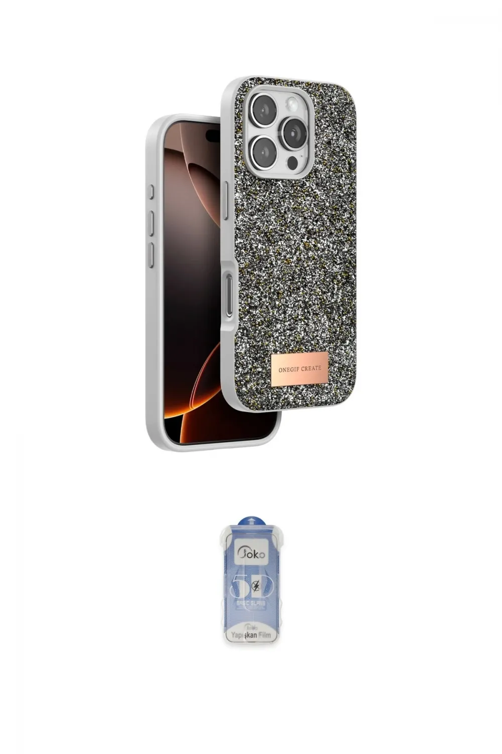 ieg™ iPhone 16 Pro Max Kılıf Vadi Klasik Serisi - Siyah Joko Magic 5D Cam