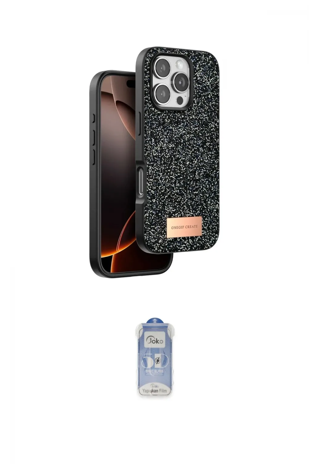 ieg™ iPhone 16 Pro Max Kılıf Vadi Klasik Serisi - Siyah Joko Magic 5D Cam