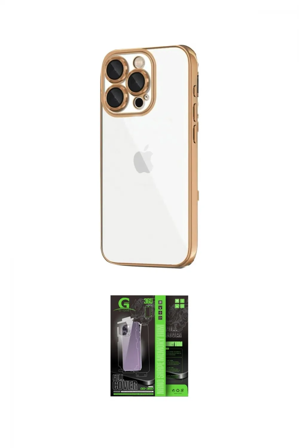 ieg™ iPhone 16 Pro Max Kılıf Vadi Minimal - Şeffaf 360 Full Body Arka Koruyucu