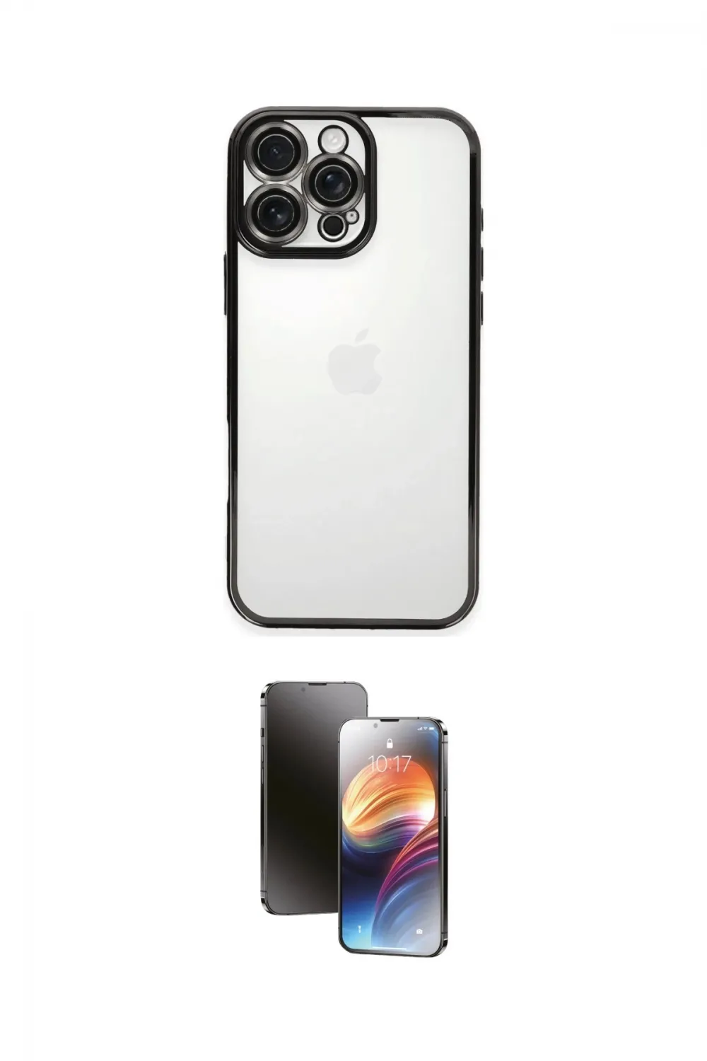 ieg™ iPhone 16 Pro Max Kılıf Vadi Minimal - Siyah 3D Antistatik Mat Seramik Nano Ekran Koruyucu