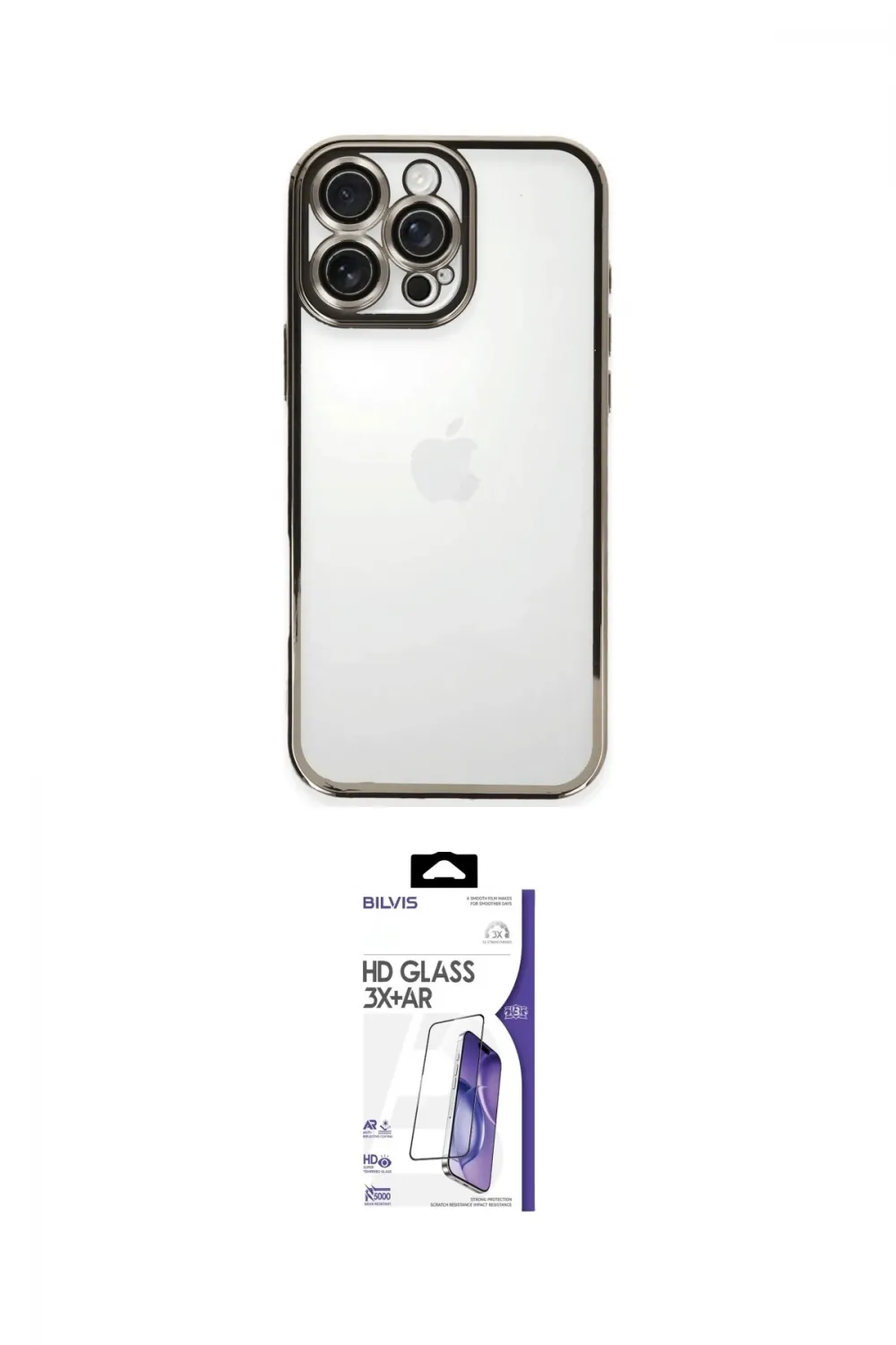 ieg™ iPhone 16 Pro Max Kılıf Vadi Minimal - Siyah Bilvis 3X AR HD Cam Ekran Koruyucu
