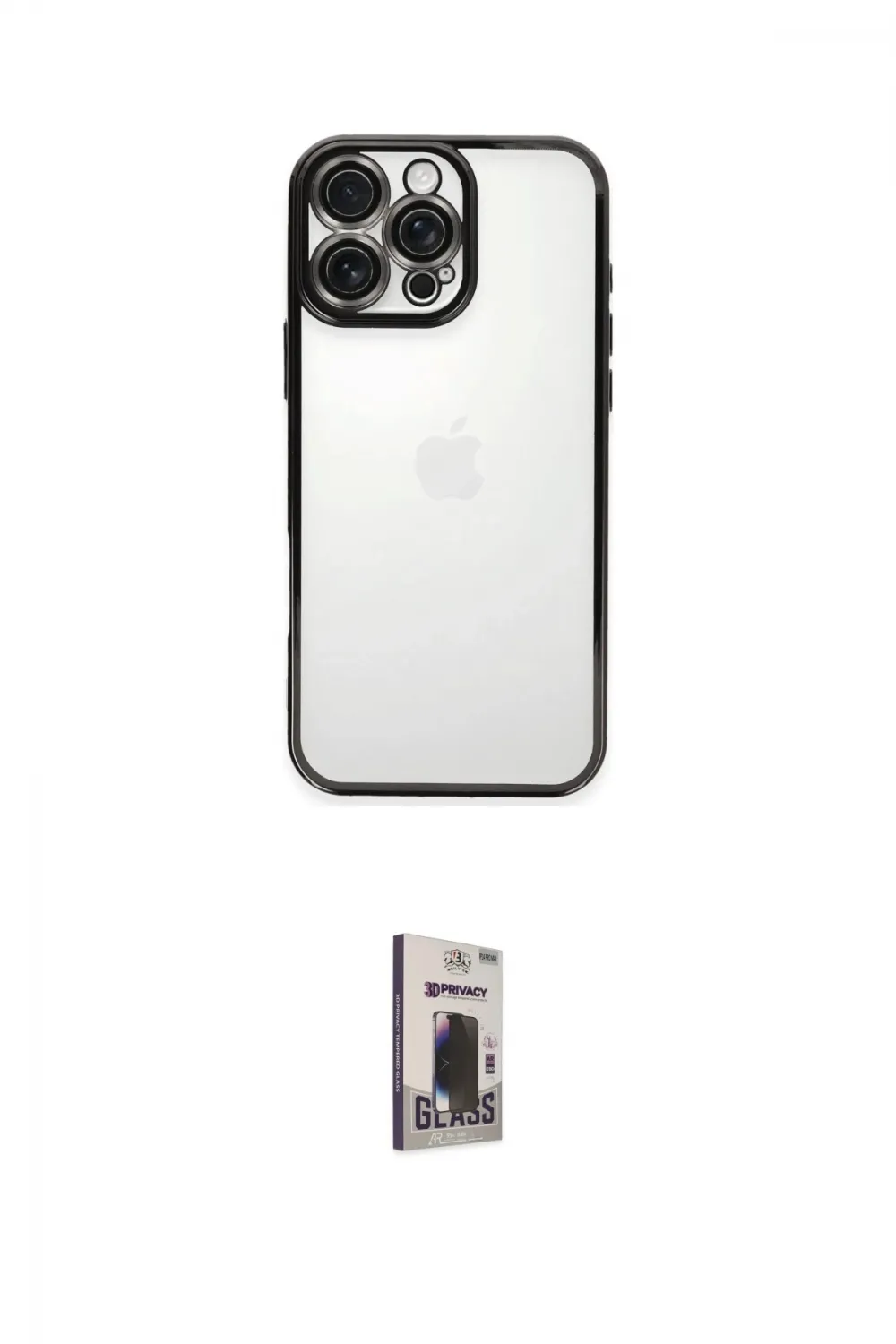 ieg™ iPhone 16 Pro Max Kılıf Vadi Minimal - Siyah Bilvis Hayalet Cam Ekran Koruyucu