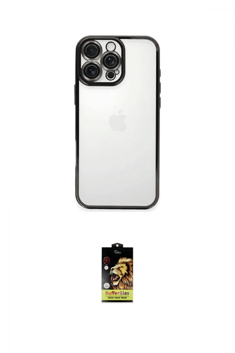 ieg™ iPhone 16 Pro Max Kılıf Vadi Minimal - Siyah Buffer Cam Ekran Koruyucu
