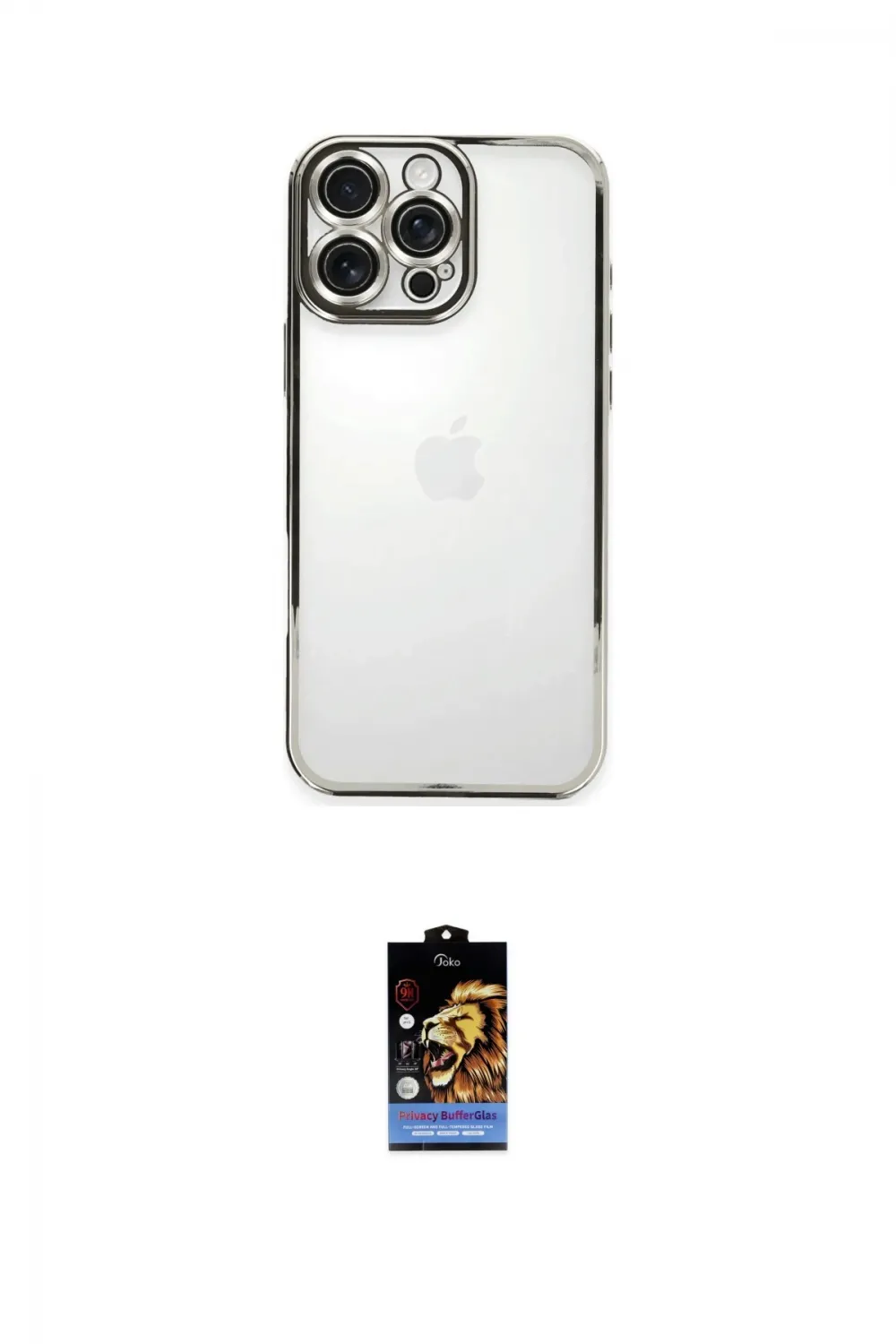ieg™ iPhone 16 Pro Max Kılıf Vadi Minimal - Siyah Buffer Hayalet Cam Ekran Koruyucu