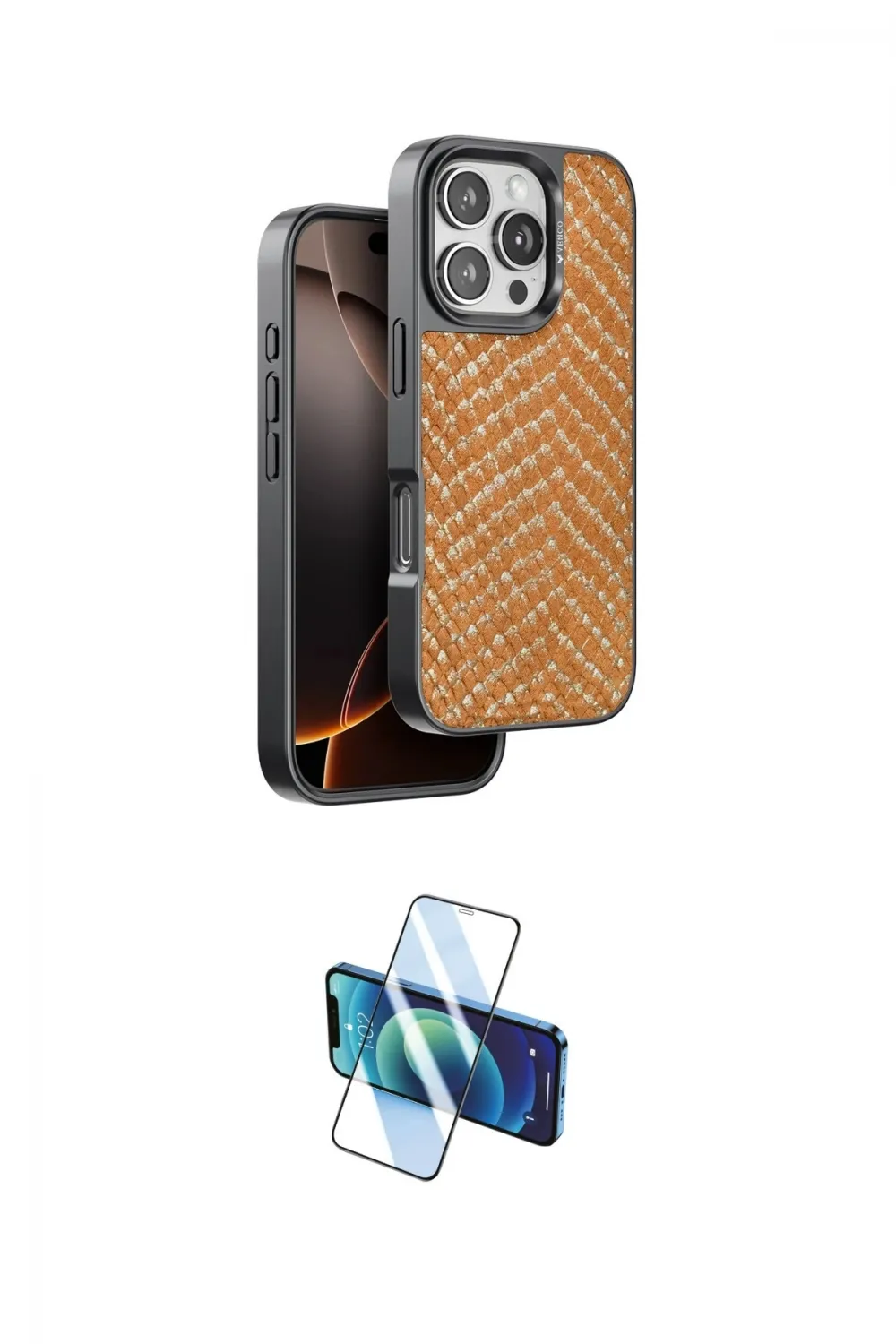 ieg™ iPhone 16 Pro Max Kılıf Vadi Özel Seri - Siyah 3D Antistatik Cam Ekran Koruyucu