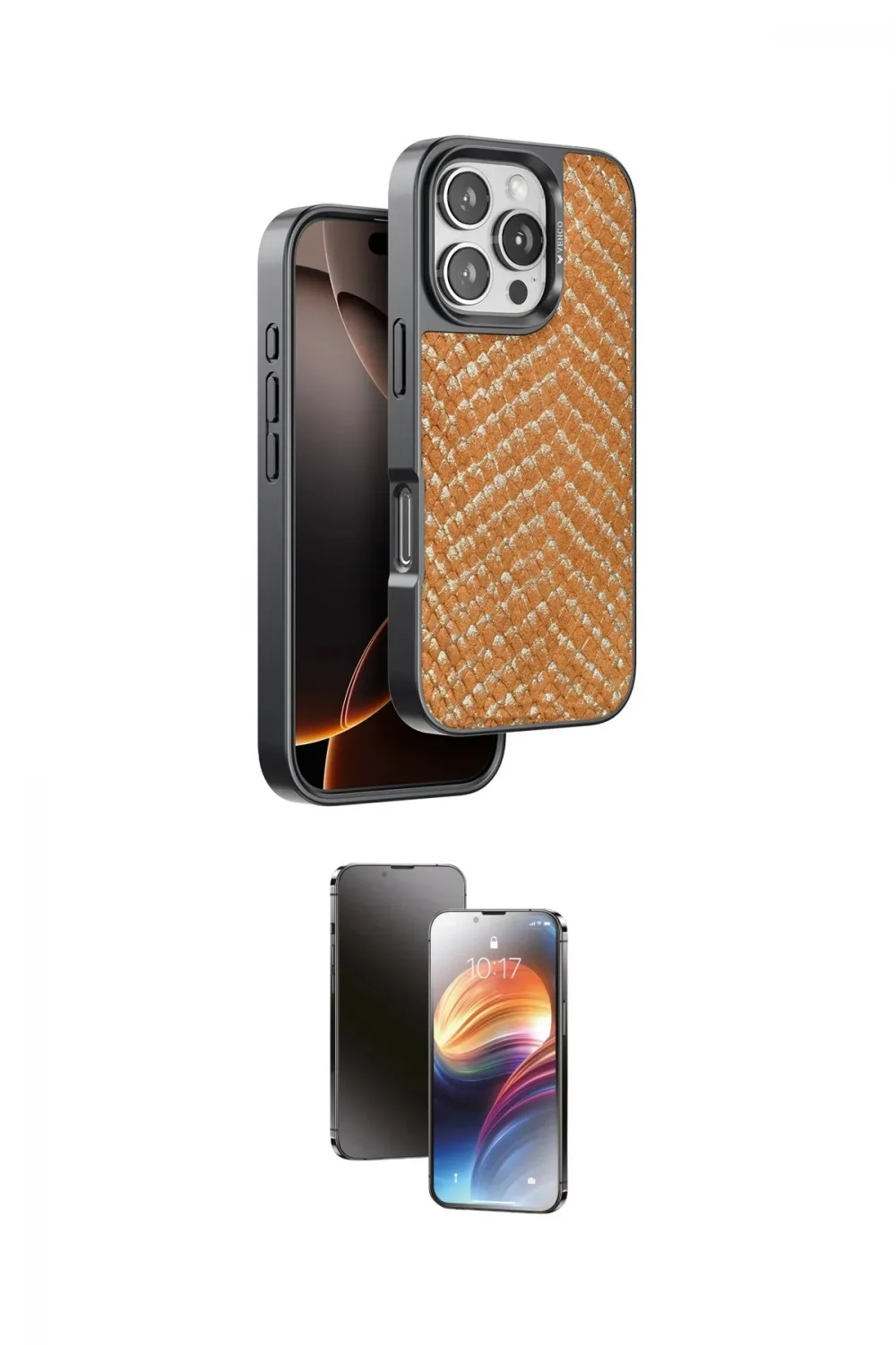 ieg™ iPhone 16 Pro Max Kılıf Vadi Özel Seri - Siyah 3D Antistatik Mat Seramik Nano Ekran Koruyucu