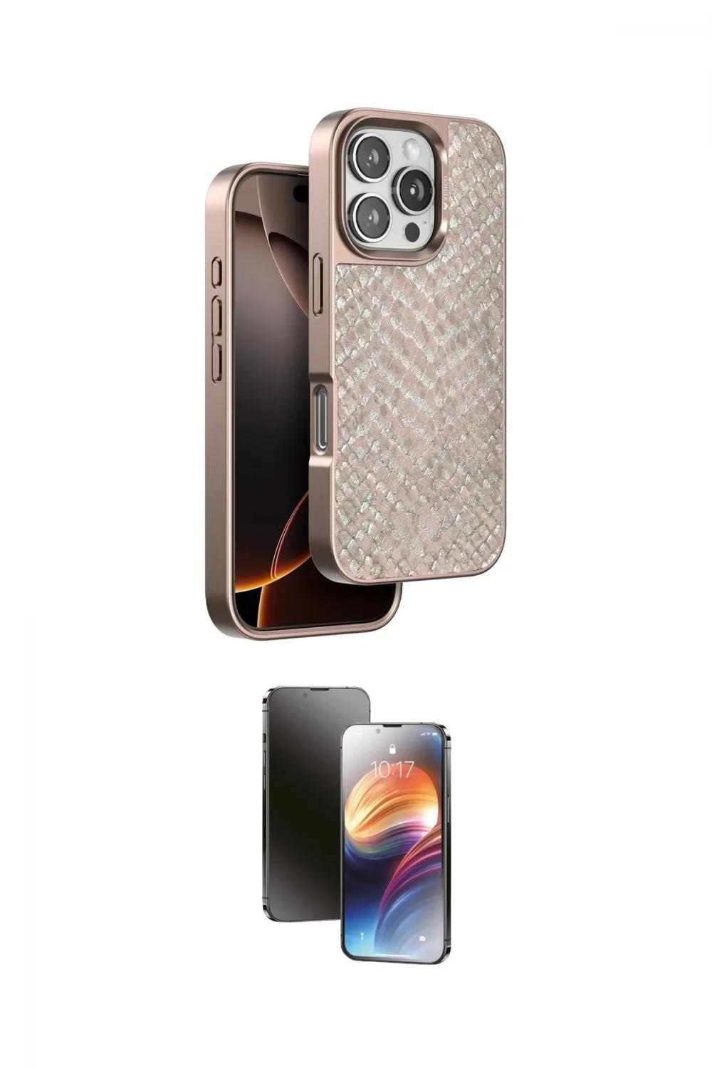 ieg™ iPhone 16 Pro Max Kılıf Vadi Özel Seri - Siyah 3D Antistatik Mat Seramik Nano Ekran Koruyucu