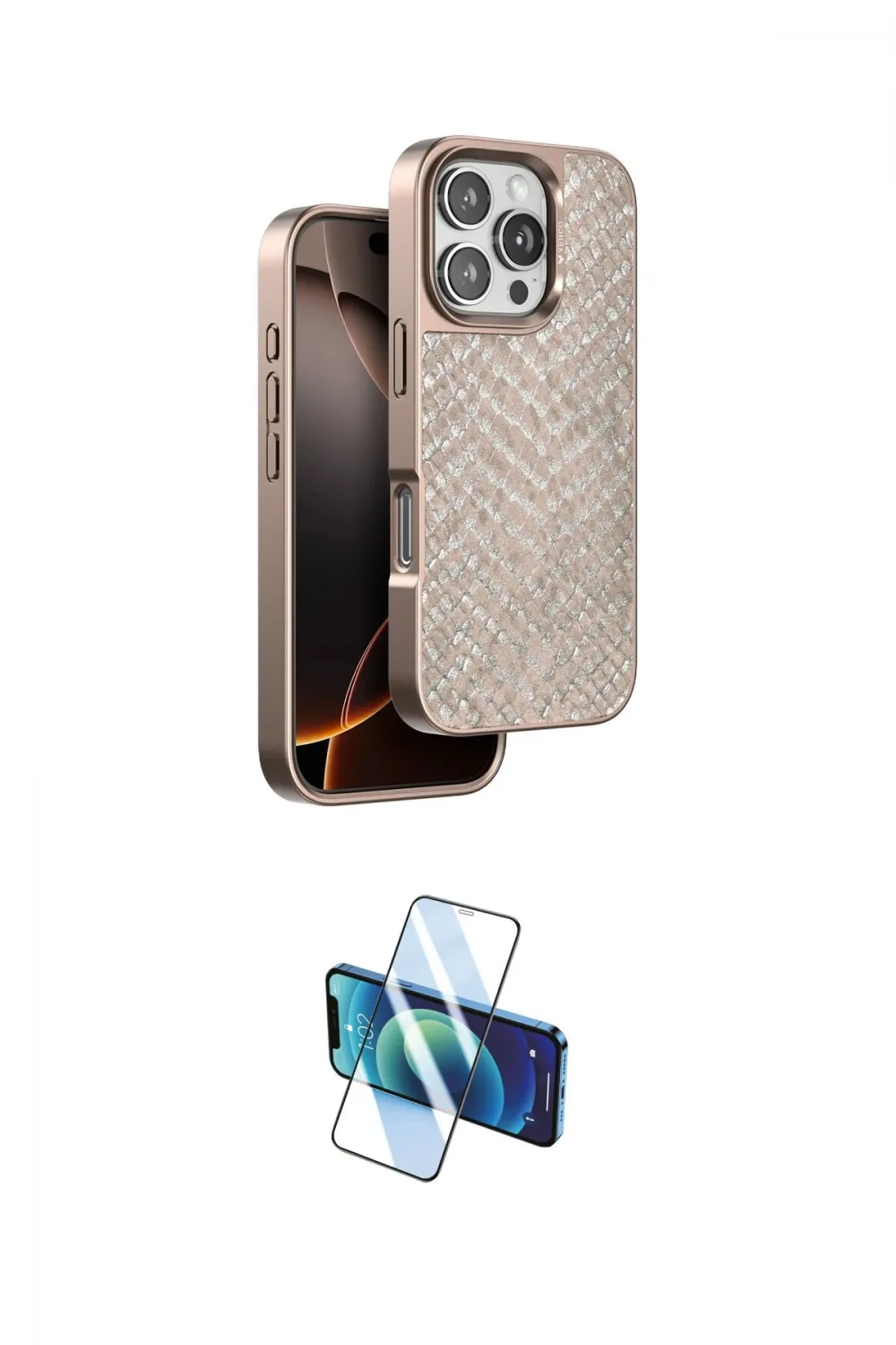 ieg™ iPhone 16 Pro Max Kılıf Vadi Özel Seri - Siyah 3D Antistatik Seramik Nano Ekran Koruyucu