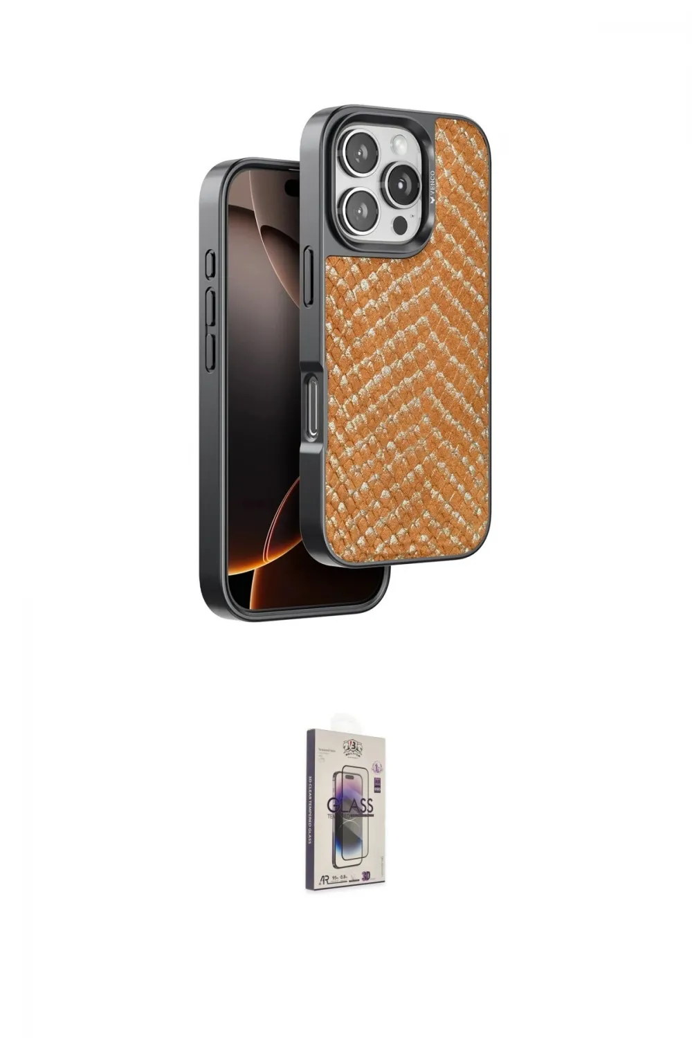 ieg™ iPhone 16 Pro Max Kılıf Vadi Özel Seri - Siyah Bilvis 3D Cam Ekran Koruyucu