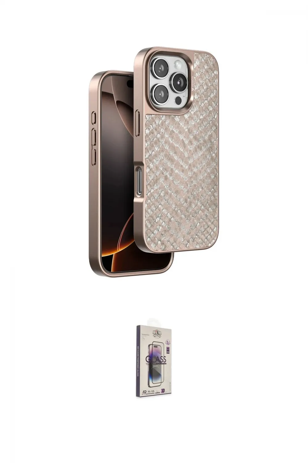 ieg™ iPhone 16 Pro Max Kılıf Vadi Özel Seri - Siyah Bilvis 3D Cam Ekran Koruyucu