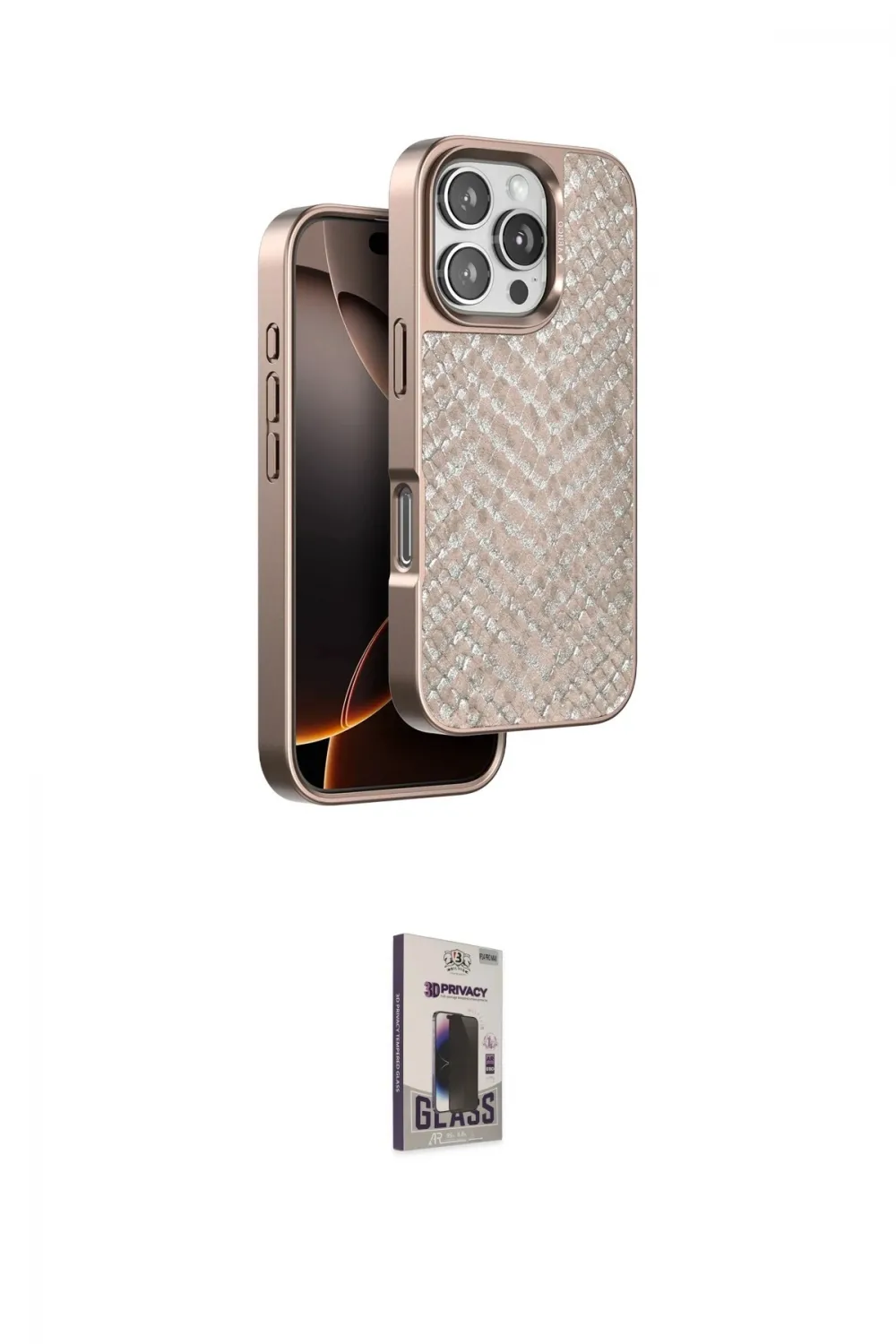 ieg™ iPhone 16 Pro Max Kılıf Vadi Özel Seri - Siyah Bilvis Hayalet Cam Ekran Koruyucu