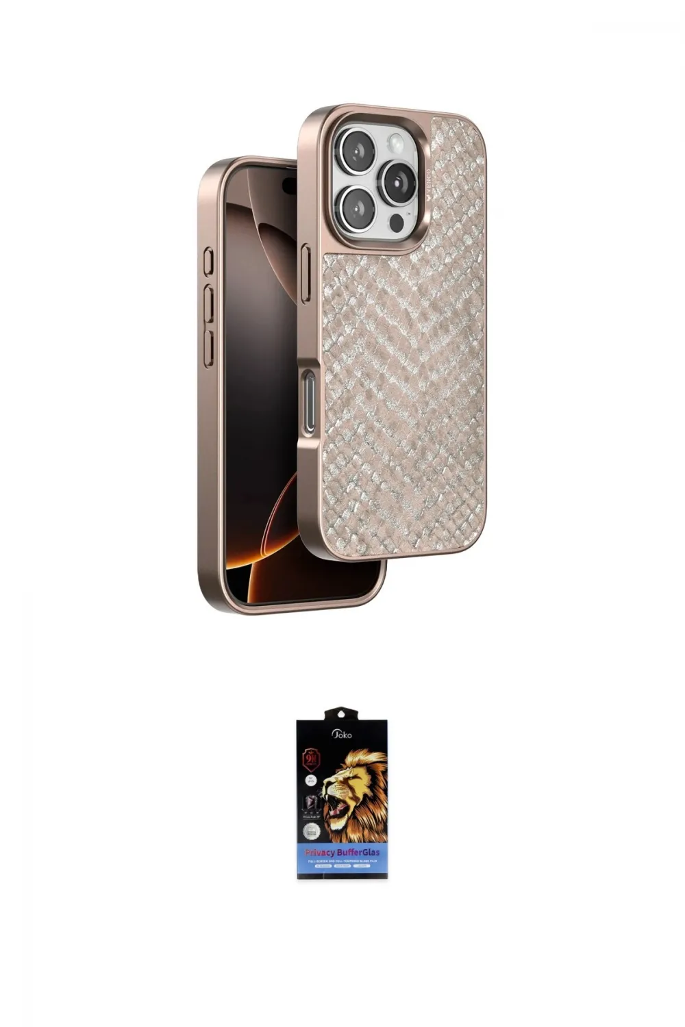 ieg™ iPhone 16 Pro Max Kılıf Vadi Özel Seri - Siyah Buffer Hayalet Cam Ekran Koruyucu