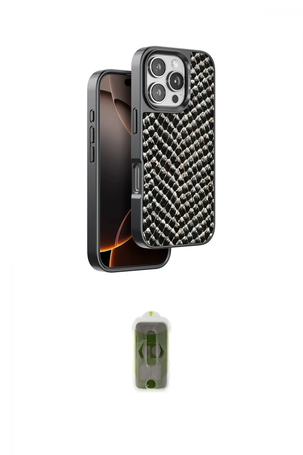 ieg™ iPhone 16 Pro Max Kılıf Vadi Özel Seri - Siyah Joko Magic 5D Hayalet Cam
