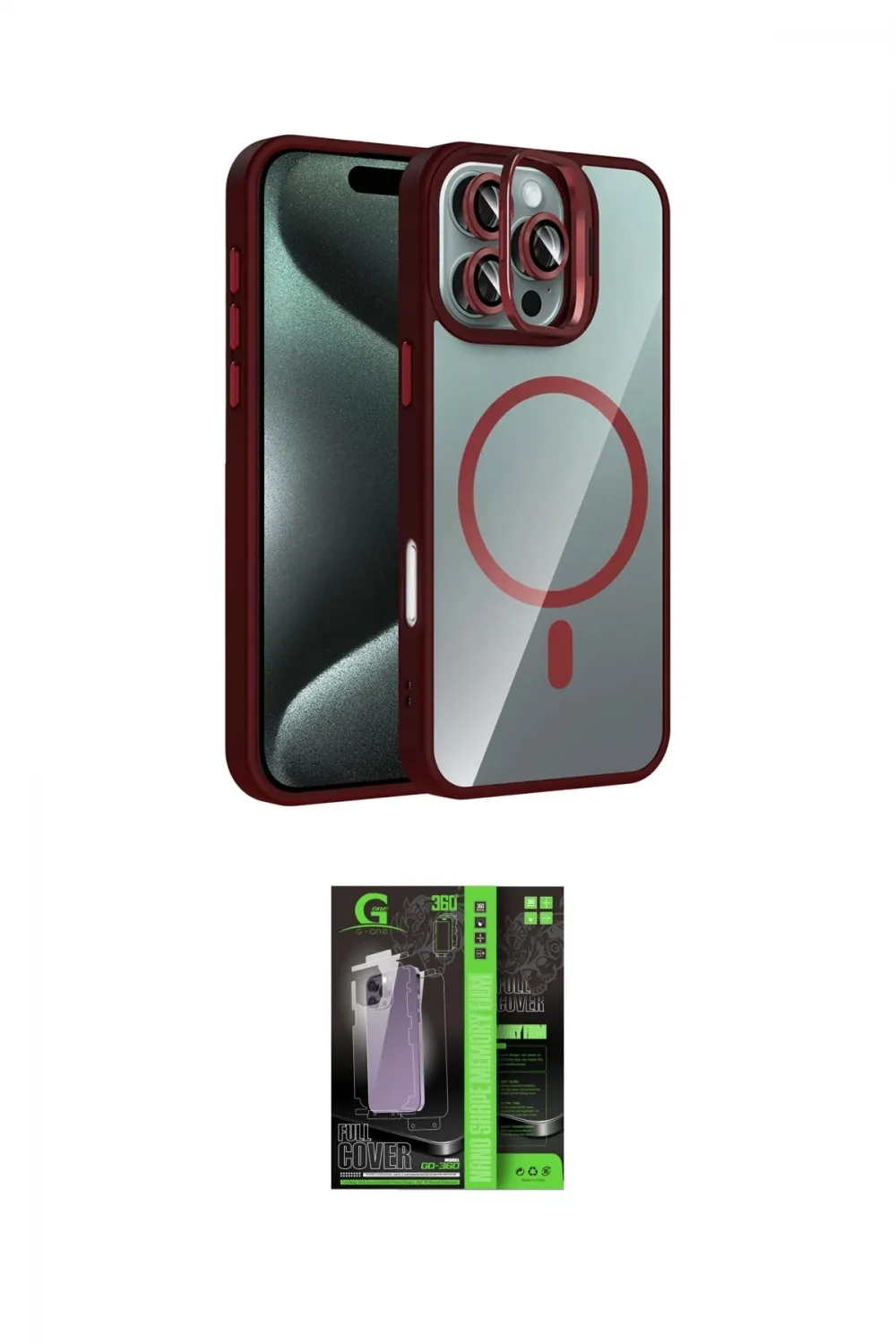 ieg™ iPhone 16 Pro Max Kılıf Yadigar Asil Koleksiyonu - Şeffaf 360 Full Body Arka Koruyucu