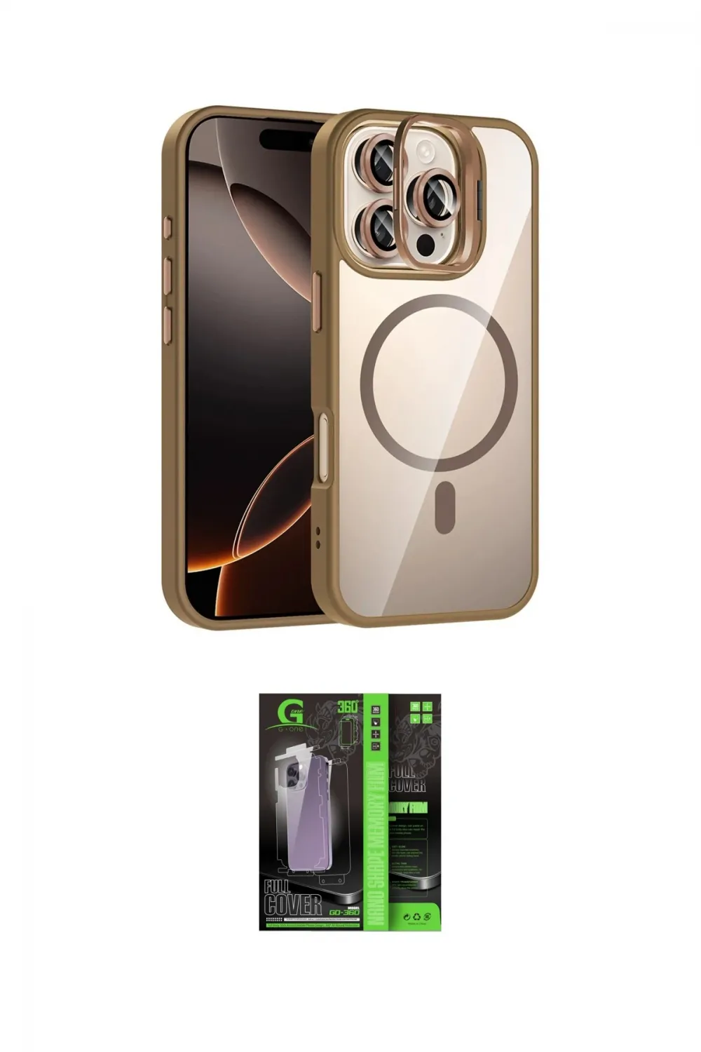 ieg™ iPhone 16 Pro Max Kılıf Yadigar Asil Koleksiyonu - Şeffaf 360 Full Body Arka Koruyucu
