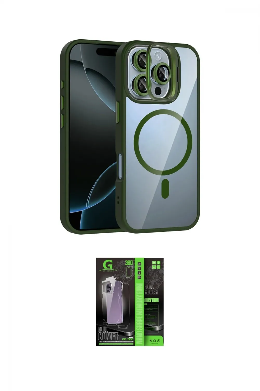 ieg™ iPhone 16 Pro Max Kılıf Yadigar Asil Koleksiyonu - Şeffaf 360 Full Body Arka Koruyucu