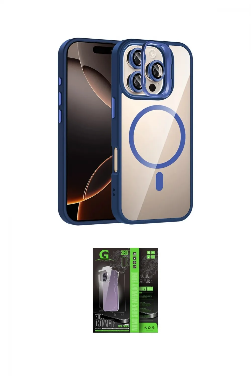 ieg™ iPhone 16 Pro Max Kılıf Yadigar Asil Koleksiyonu - Şeffaf 360 Full Body Arka Koruyucu