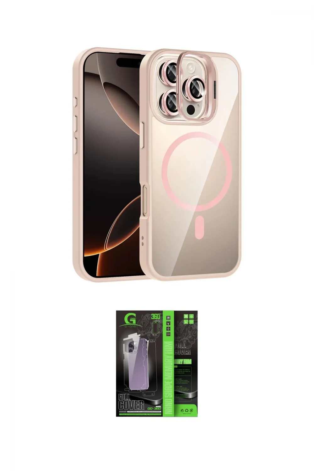 ieg™ iPhone 16 Pro Max Kılıf Yadigar Asil Koleksiyonu - Şeffaf 360 Full Body Arka Koruyucu