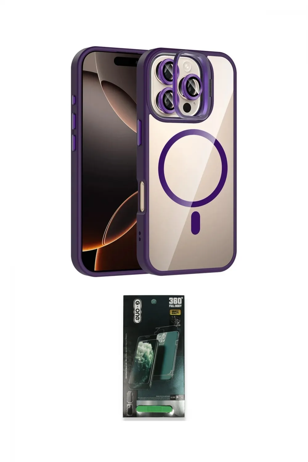 ieg™ iPhone 16 Pro Max Kılıf Yadigar Asil Koleksiyonu - Siyah 360 Mat Full Body Arka Koruyucu