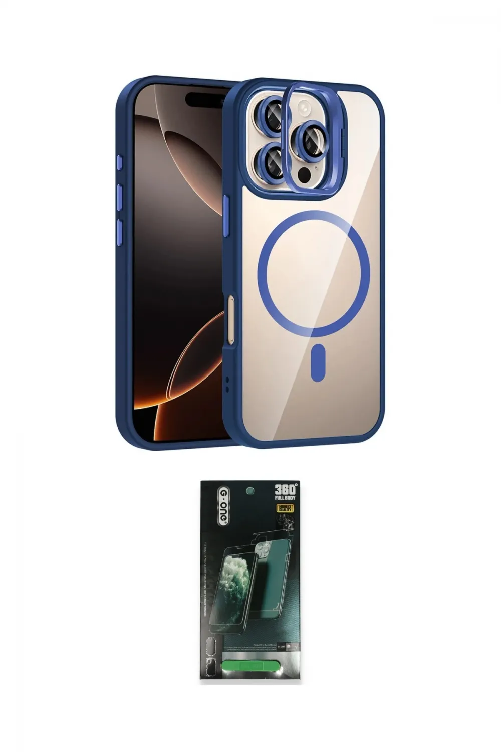 ieg™ iPhone 16 Pro Max Kılıf Yadigar Asil Koleksiyonu - Siyah 360 Mat Full Body Arka Koruyucu