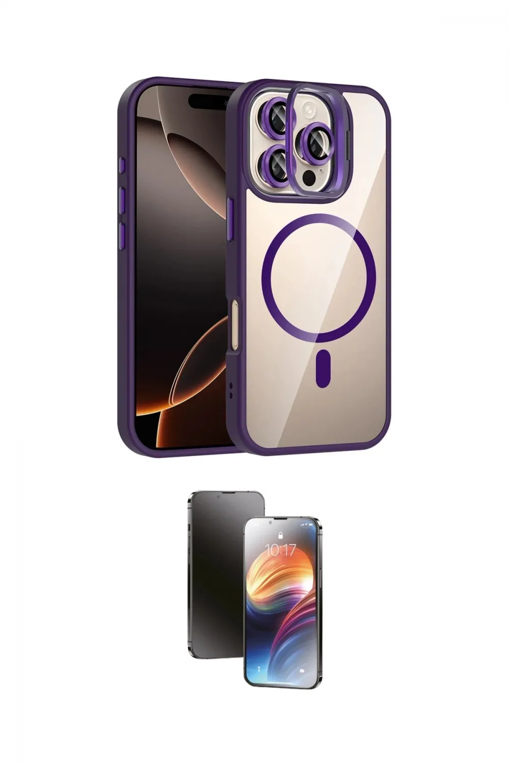 ieg™ iPhone 16 Pro Max Kılıf Yadigar Asil Koleksiyonu - Siyah 3D Antistatik Mat Seramik Nano Ekran Koruyucu