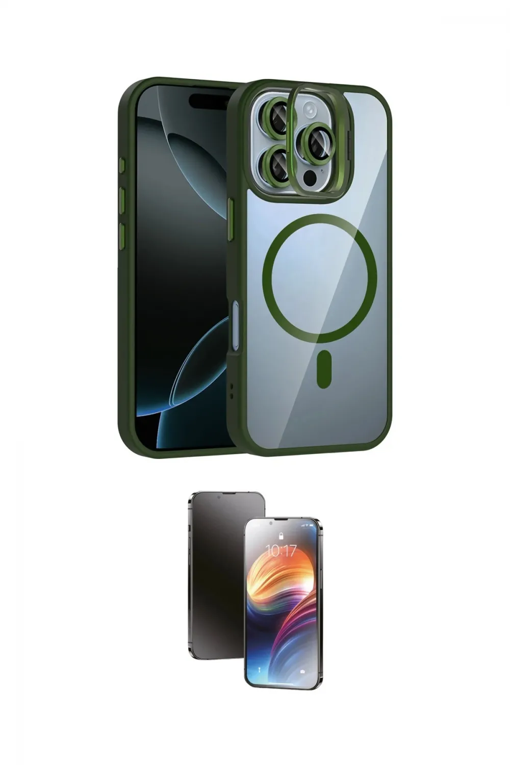 ieg™ iPhone 16 Pro Max Kılıf Yadigar Asil Koleksiyonu - Siyah 3D Antistatik Mat Seramik Nano Ekran Koruyucu
