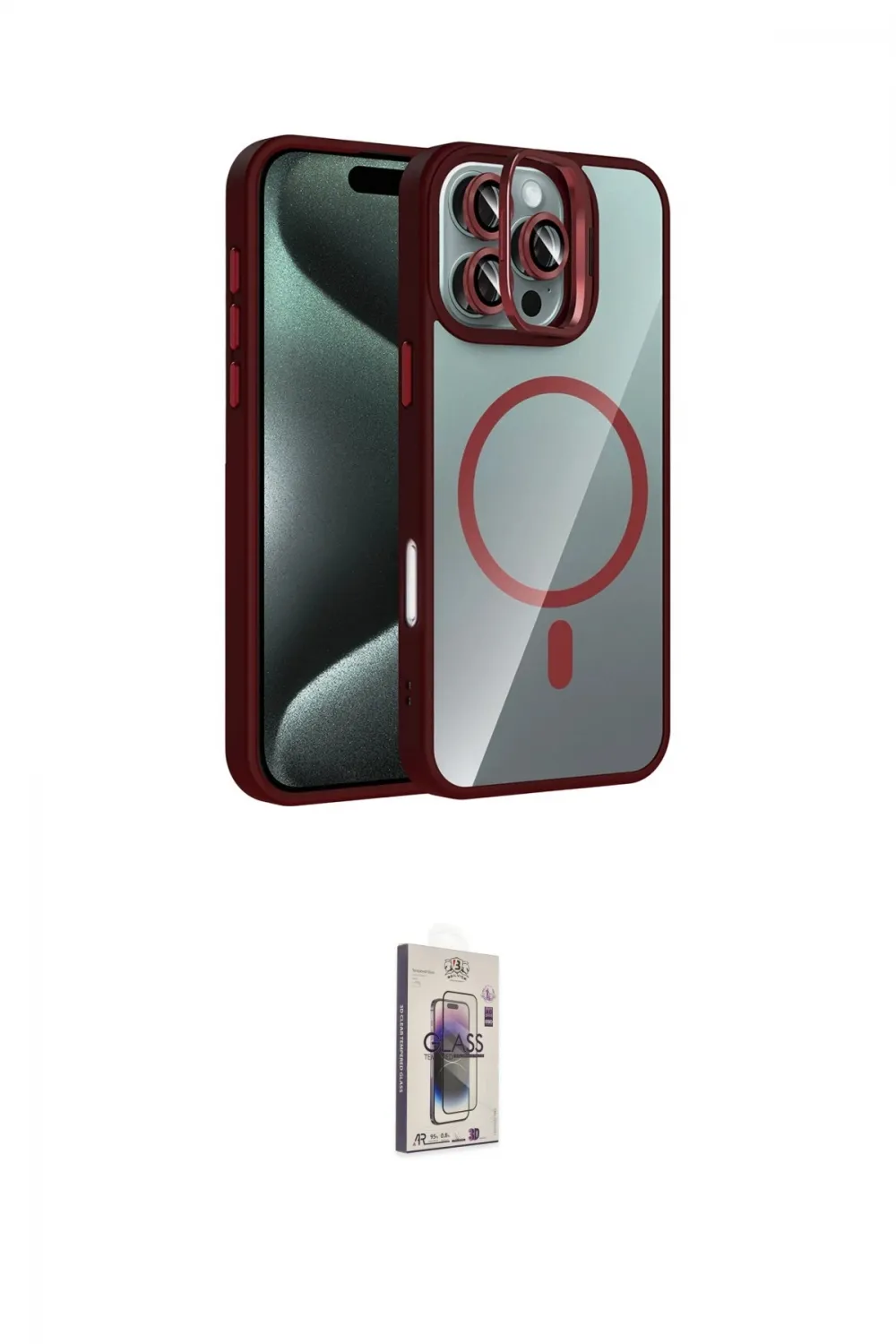 ieg™ iPhone 16 Pro Max Kılıf Yadigar Asil Koleksiyonu - Siyah Bilvis 3D Cam Ekran Koruyucu