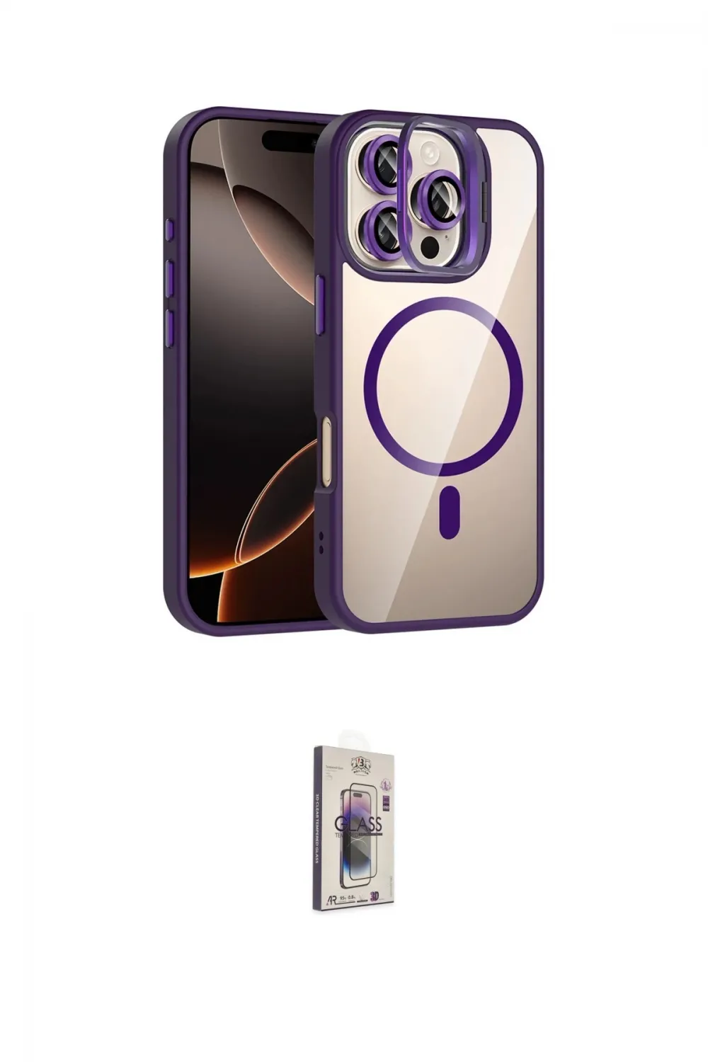 ieg™ iPhone 16 Pro Max Kılıf Yadigar Asil Koleksiyonu - Siyah Bilvis 3D Cam Ekran Koruyucu