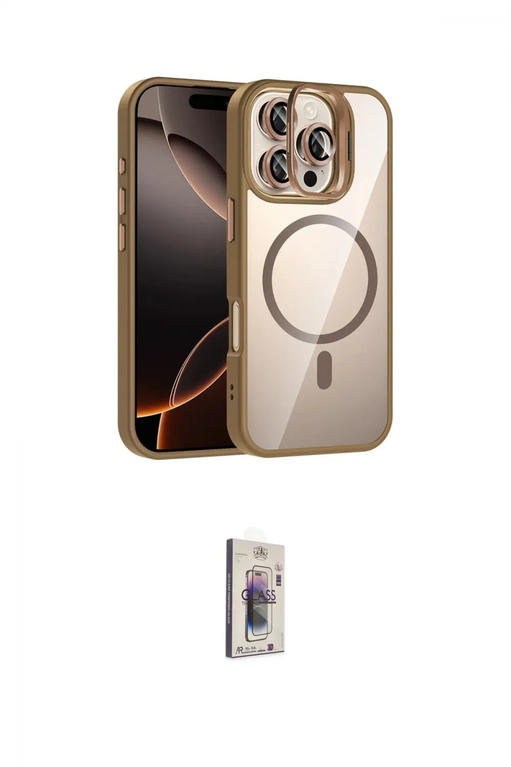 ieg™ iPhone 16 Pro Max Kılıf Yadigar Asil Koleksiyonu - Siyah Bilvis 3D Cam Ekran Koruyucu